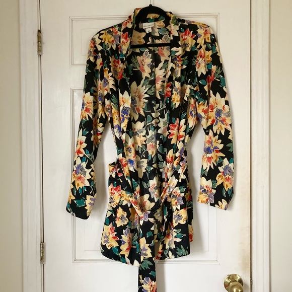 Ava & Viv Other - Ava & Viv Black Tropical Print Robe
